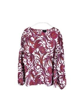 Liz Claiborne Career Ruffle Sleeve Paisley Blouse Top Size XXL